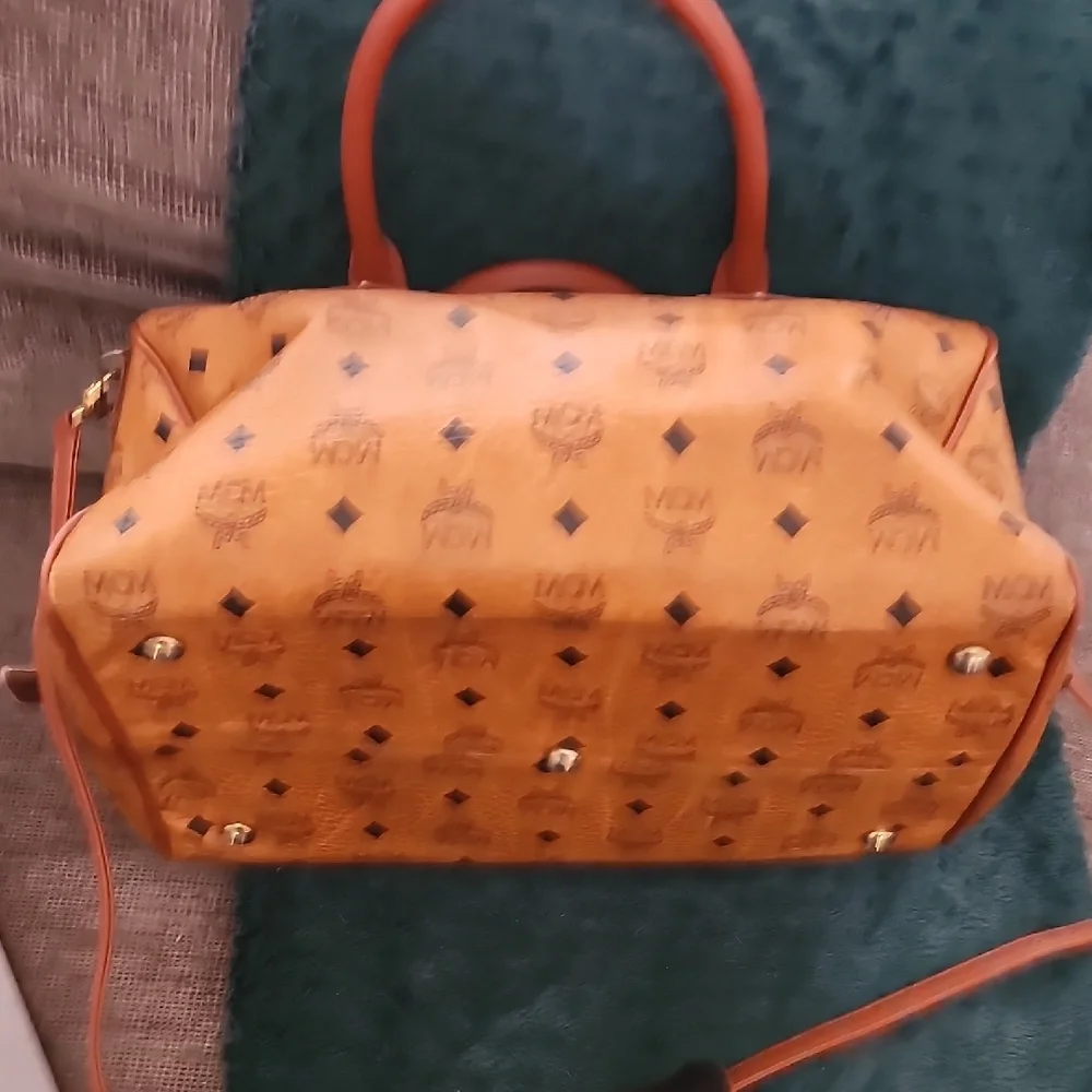 MCM Cognac Visetos Satchel Bag